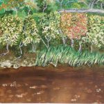 Local Resources - a painting of trees and water in a forest