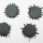 Puncture Repair - black and gray round ornament