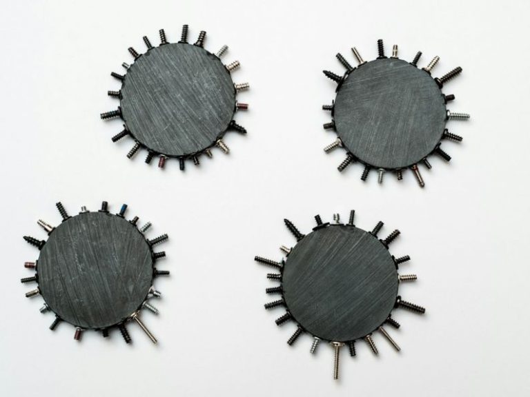 Puncture Repair - black and gray round ornament