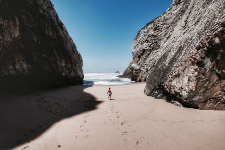 Water Footprint - person standing on beige sand during daytime