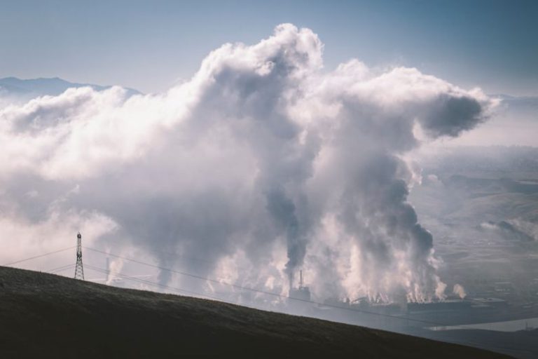 Air Quality - white clouds over the road