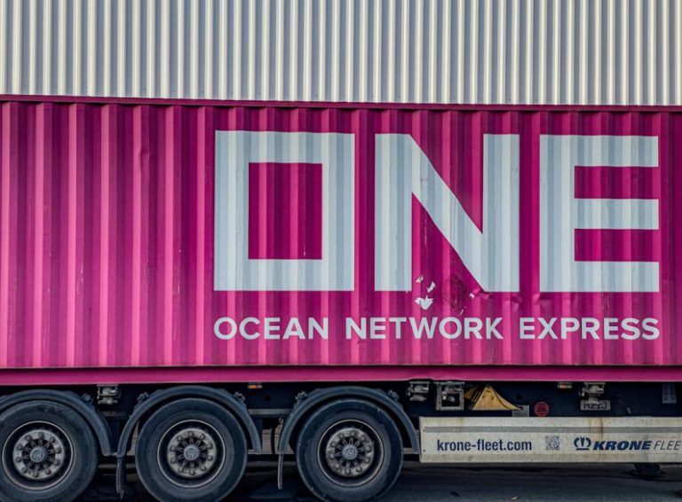 Commercial Fleets - a pink truck with the word ocean network express painted on it